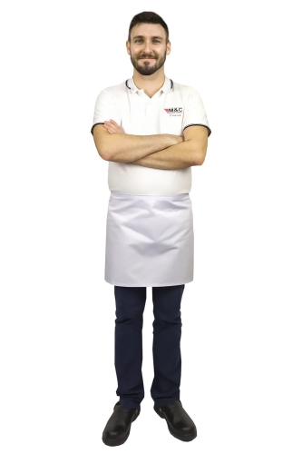 Grembiule bianco da cameriere lunghezza 40 cm
