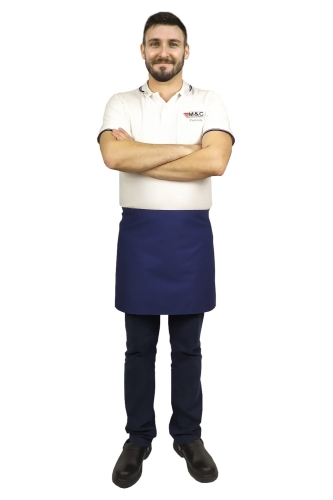 Grembiule da cucina blu lungo 40 cm