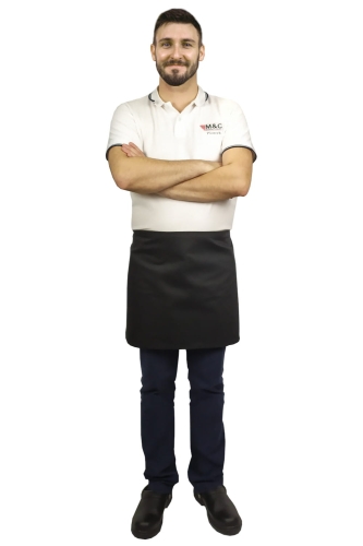 Grembiule da cameriere nero lunghezza 40 cm