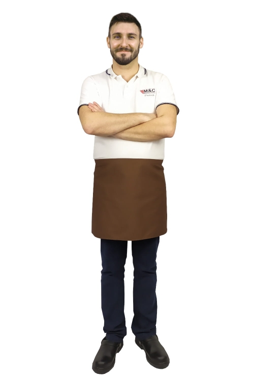 Grembiule da cameriere marrone lungo 40 cm.