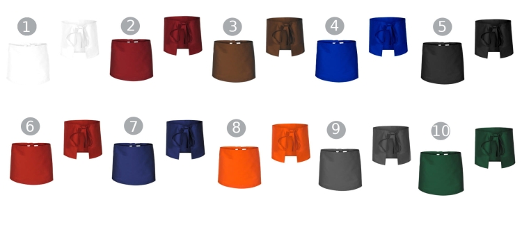 Grembiule da cucina, da cameriere e da barista arancione, lunghezza 40 cm.