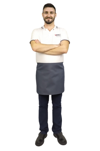 Grembiule da cameriere grigio lunghezza 40 cm