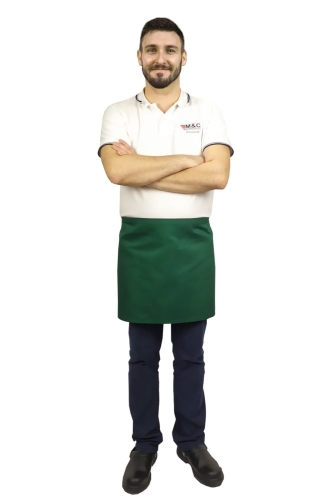 Grembiule da cameriere verde lunghezza 40 cm