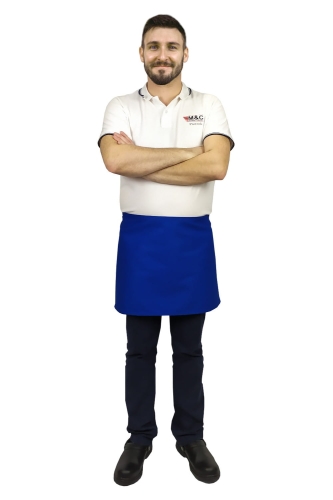 Grembiule da cameriere blu, lunghezza 40 cm, da cuoco.