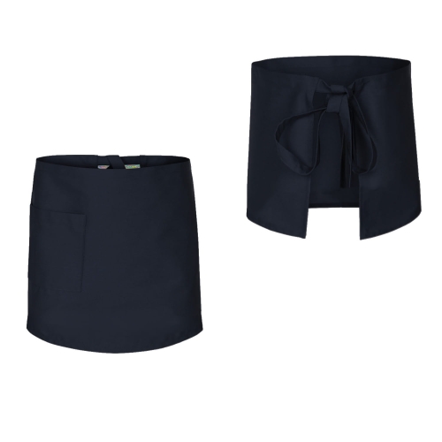 Grembiule da cucina blu navy di lunghezza 50 cm.