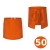 Grembiule da bar lungo 50 cm di colore arancione.