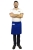 Grembiule da cucina blu lungo 50 cm