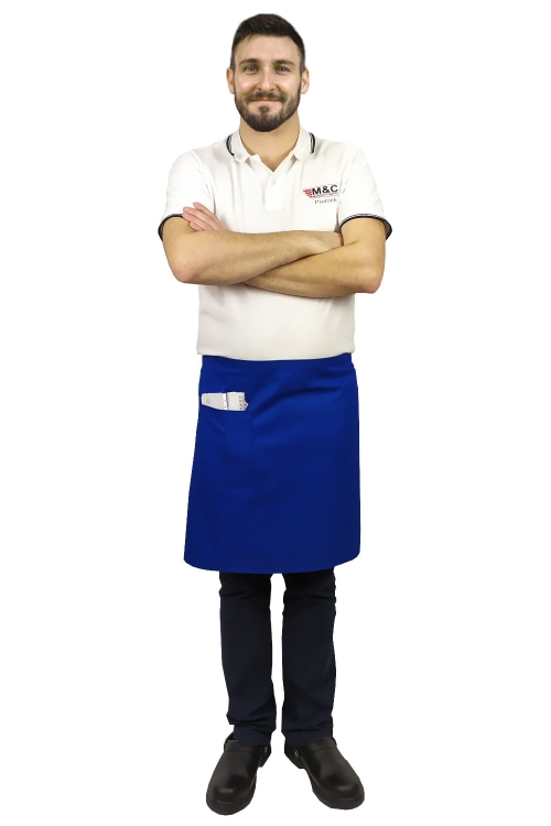 Grembiule da cucina blu lungo 50 cm