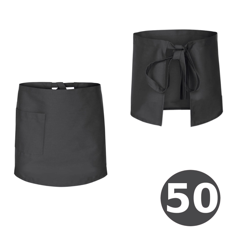 Grembiule da bar grigio lungo 50 cm