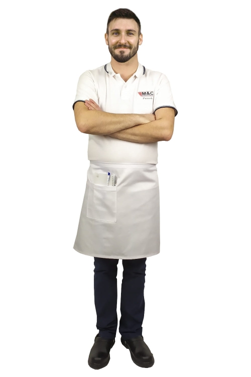 Grembiule bianco da cameriere lunghezza 50 cm