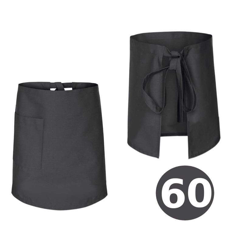 Grembiule da cucina grigio lungo per camerieri 60cm