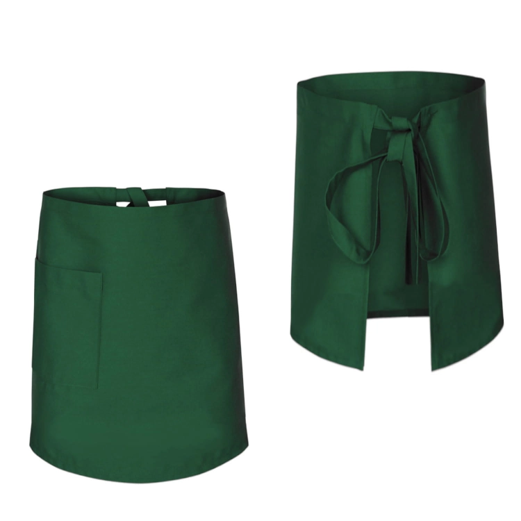 Grembiule da cucina per camerieri e baristi lungo 60 cm di colore verde.