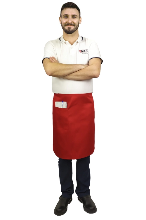 Grembiule da cucina rosso lunghezza 60 cm