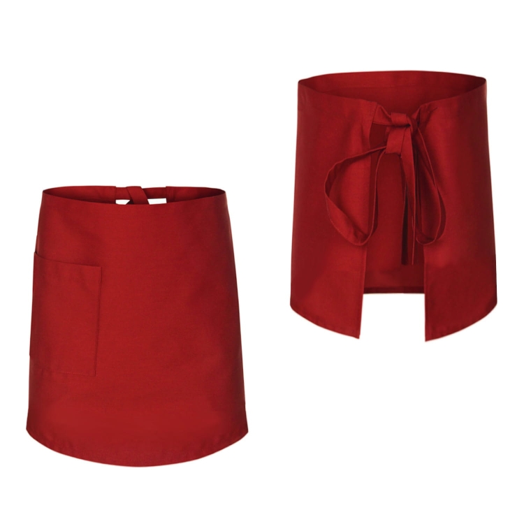 Grembiule da cameriere rosso lunghezza 60 cm