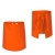 Grembiule da cucina arancione lunghezza 60 cm