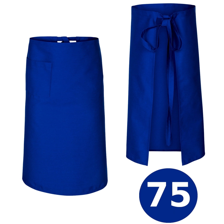 Grembiule da barista blu ciano lungo 75 cm