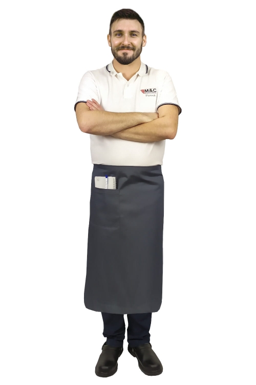 Grembiule da cameriere lungo grigio 75 cm