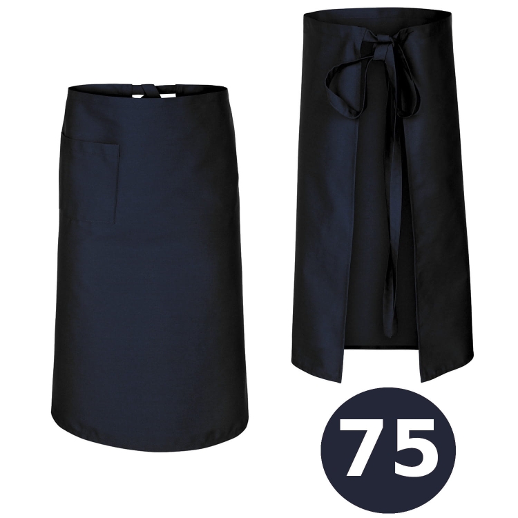 Grembiule da bar lungo color blu navy 75 cm