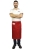 Grembiule da cucina rosso lunghezza 75 cm