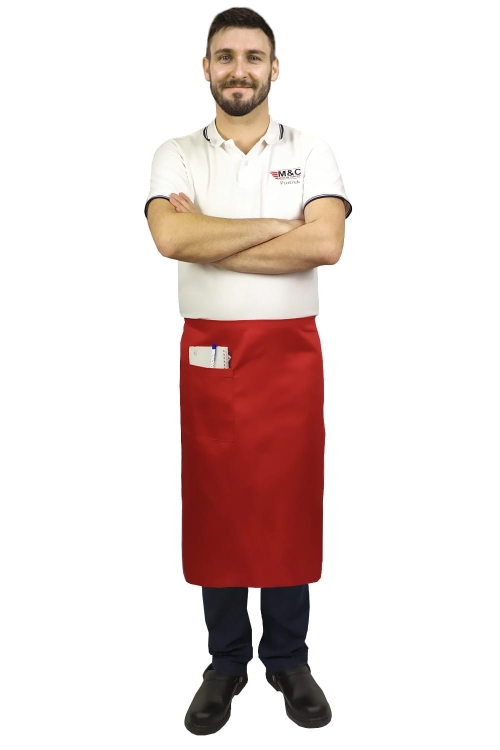 Grembiule da cucina rosso lunghezza 75 cm