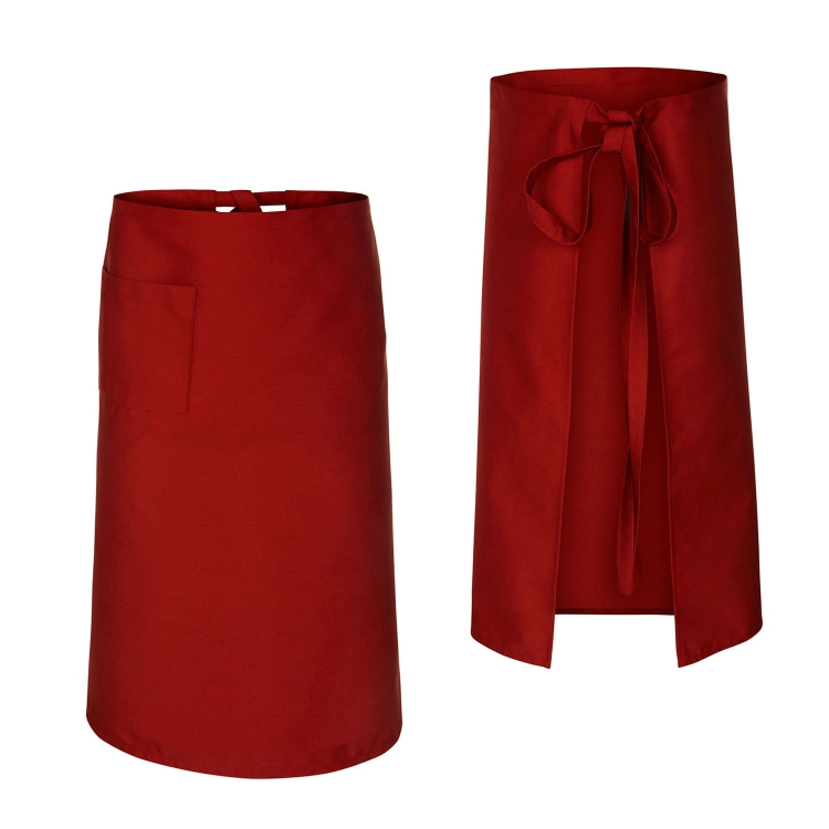 Grembiule da cameriere rosso lunghezza 75 cm