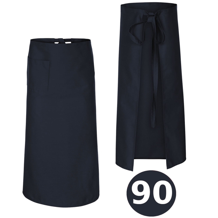 Grembiule da cucina blu navy di lunghezza 90 cm