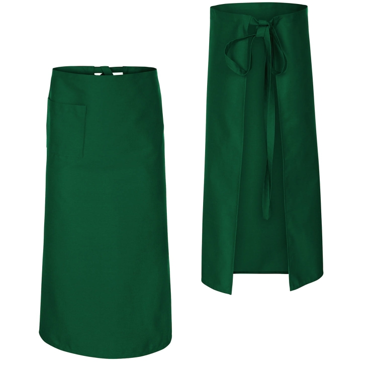 Grembiule lungo da barista, cuoco, cameriere, verde.