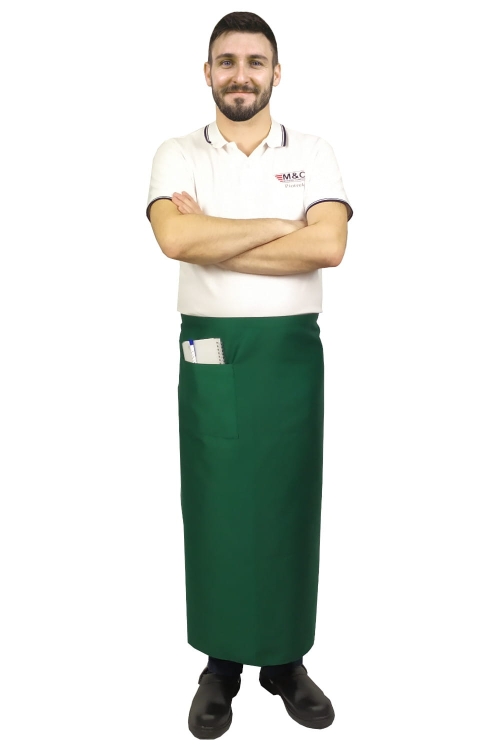 Grembiule verde da cameriere, barista, cuoco.