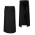 Grembiule da cucina nero lunghezza 90 cm