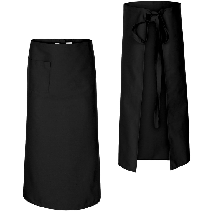 Grembiule da cucina nero lunghezza 90 cm