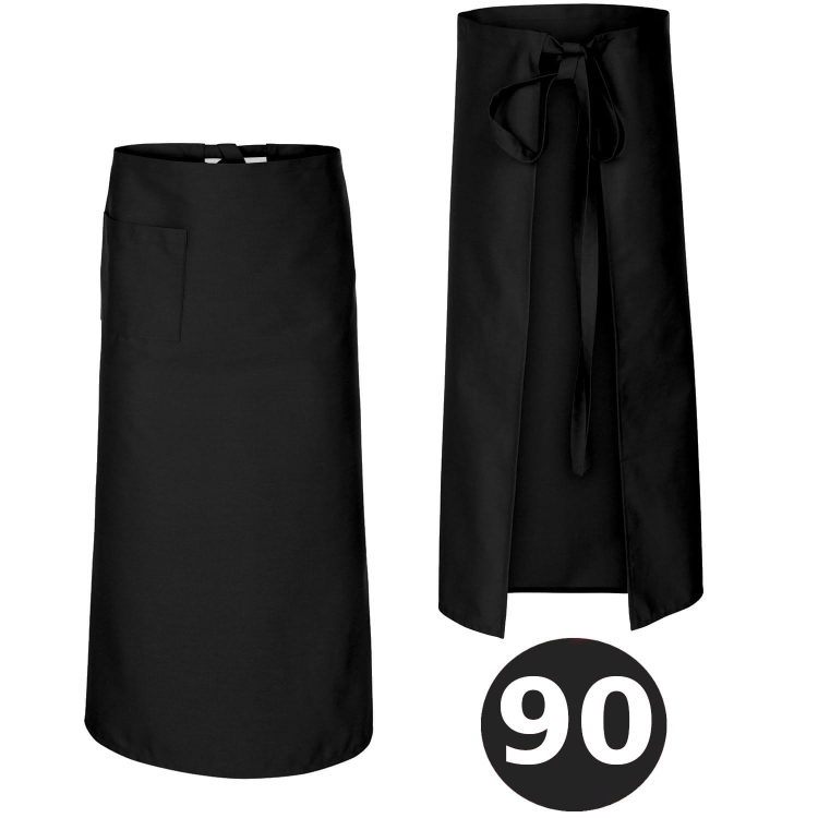 Grembiule da barista nero lunghezza 90 cm