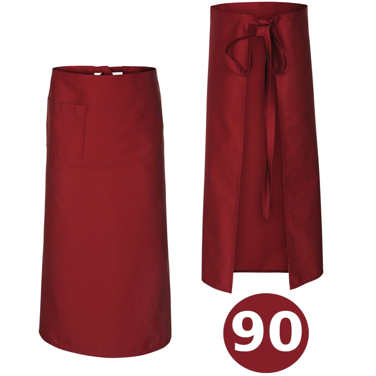 Grembiule da cucina bordeaux lunghezza 90 cm