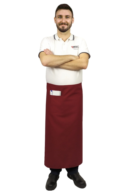 Grembiule da cameriere bordeaux lunghezza 90 cm