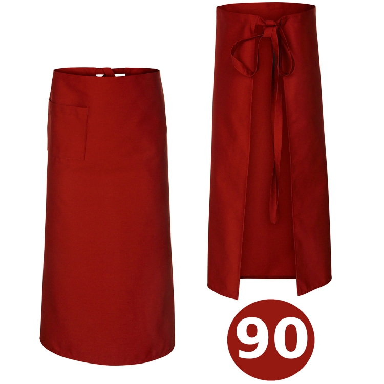 Grembiule da cucina rosso di 90 cm di lunghezza