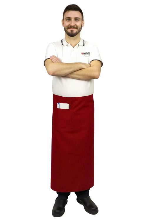Grembiule da cameriere rosso di lunghezza 90 cm