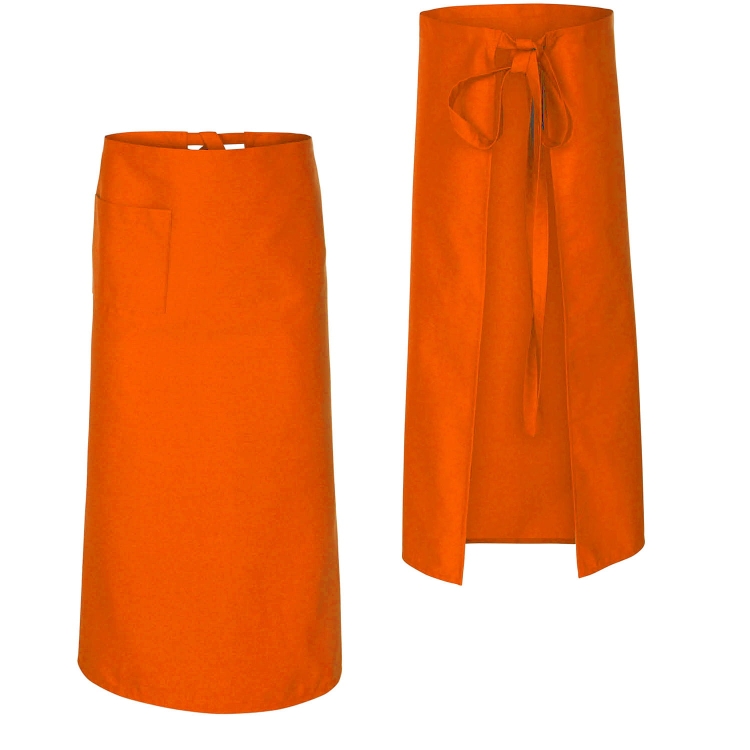 Grembiule da cucina lungo per camerieri di colore arancione.