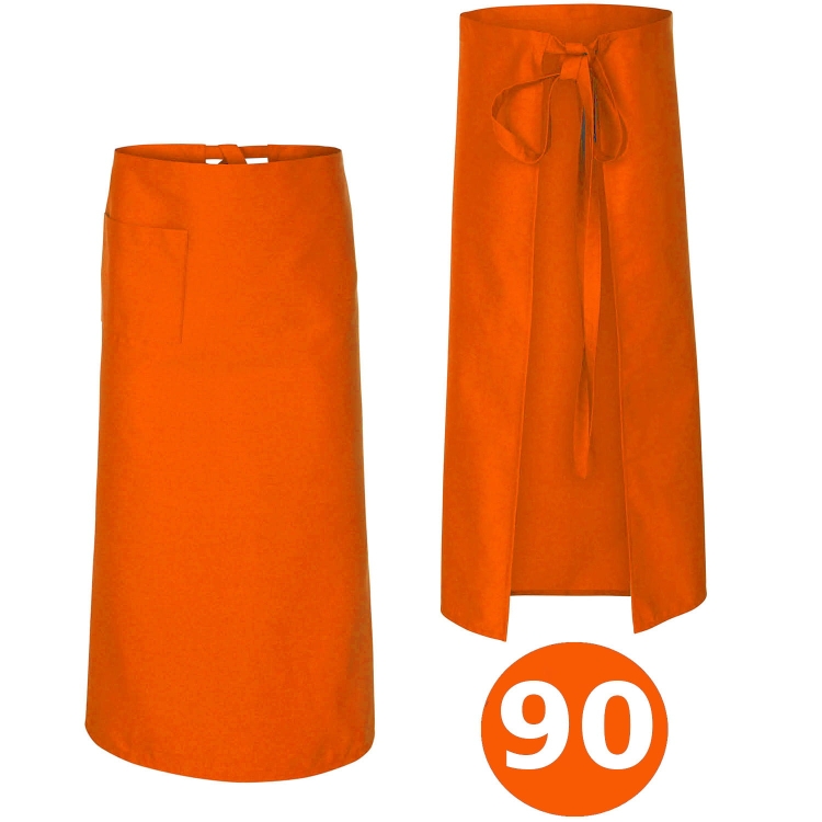 Grembiule da cucina arancione per camerieri lunghezza 90 cm