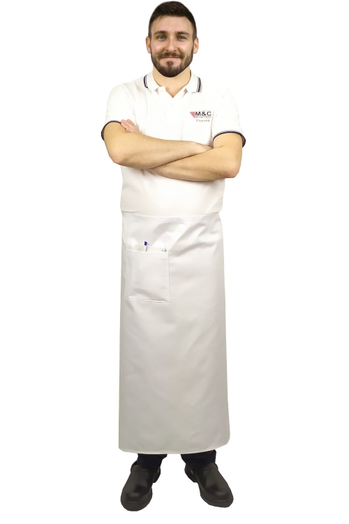 Grembiule da cucina bianco lunghezza 90 cm