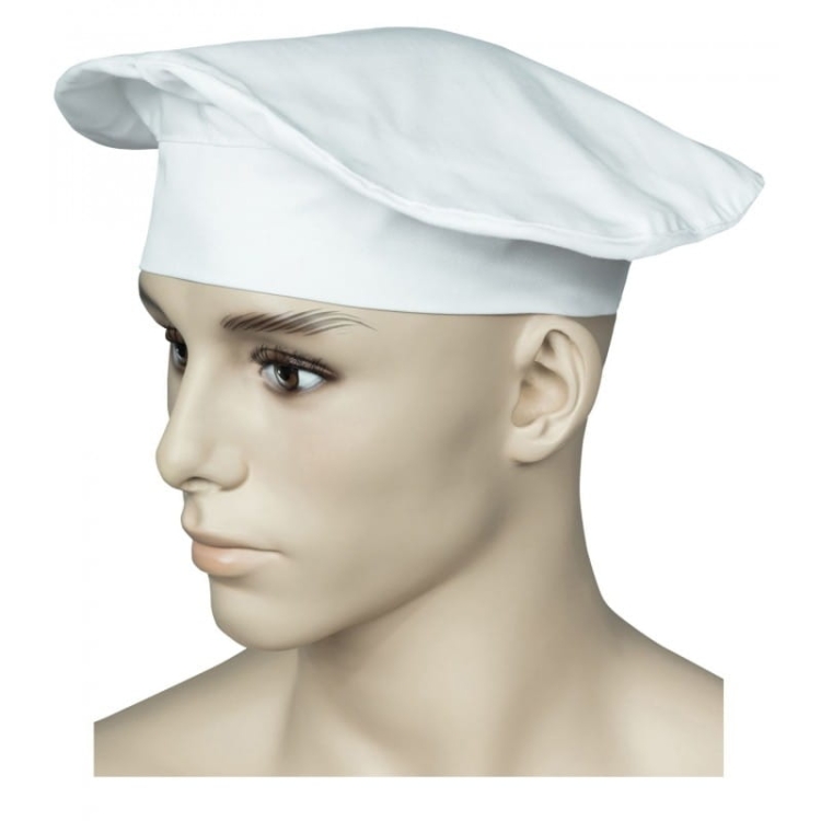 Cappello da chef bianco, basso per budini.