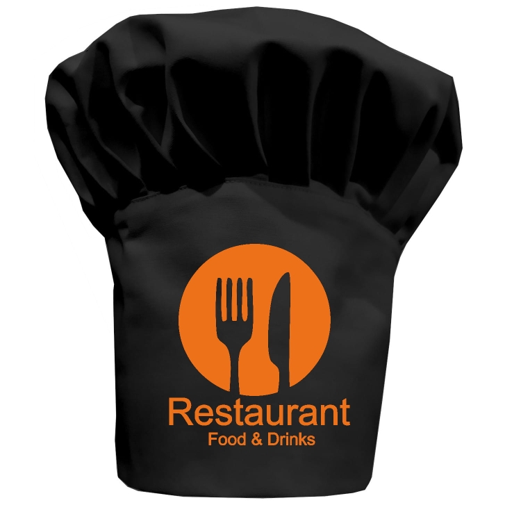 Cappello da cuoco Restaurant Food&Drinks con la tua scritta.