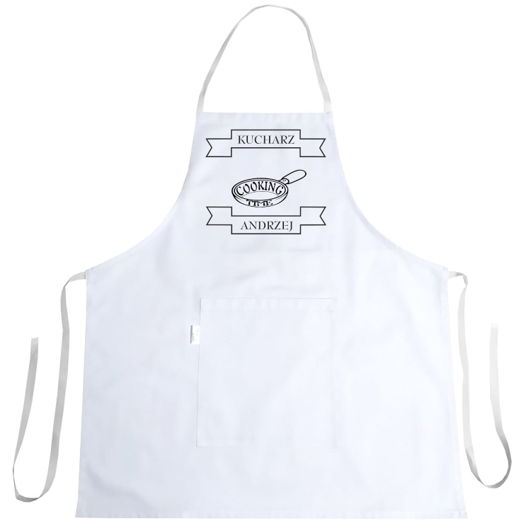 Grembiule con stampa Cooking Time per la cucina