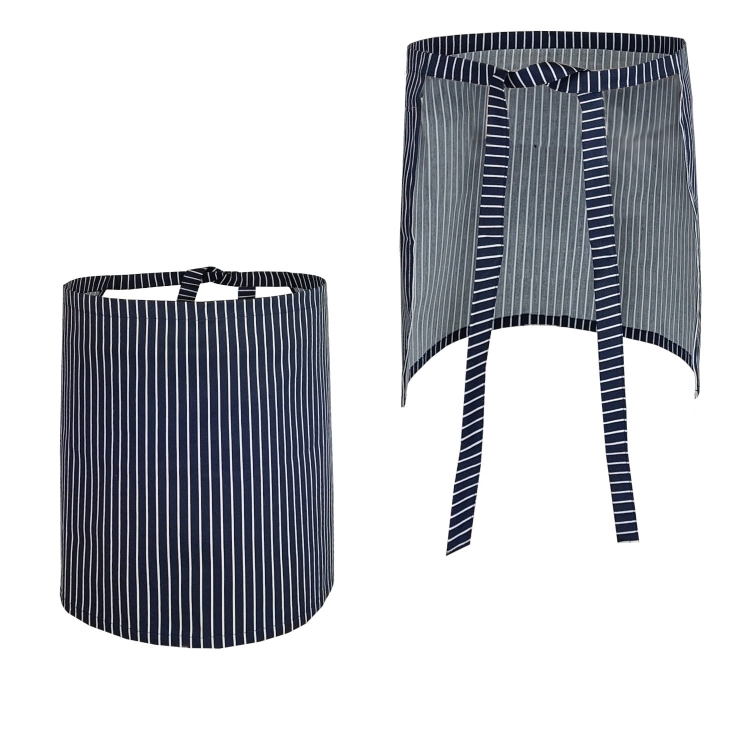 Grembiule da cameriere a righe bianche blu navy