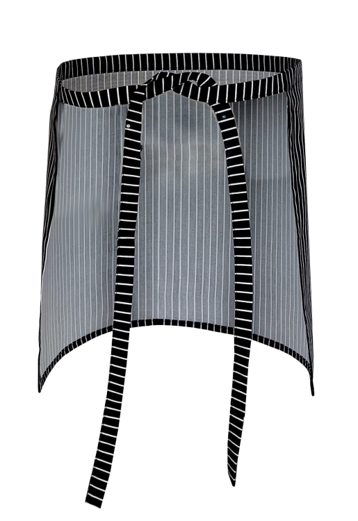 Grembiule da cucina nero a righe bianche