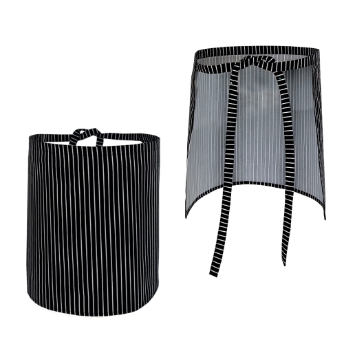 Grembiule da cameriere nero a righe bianche