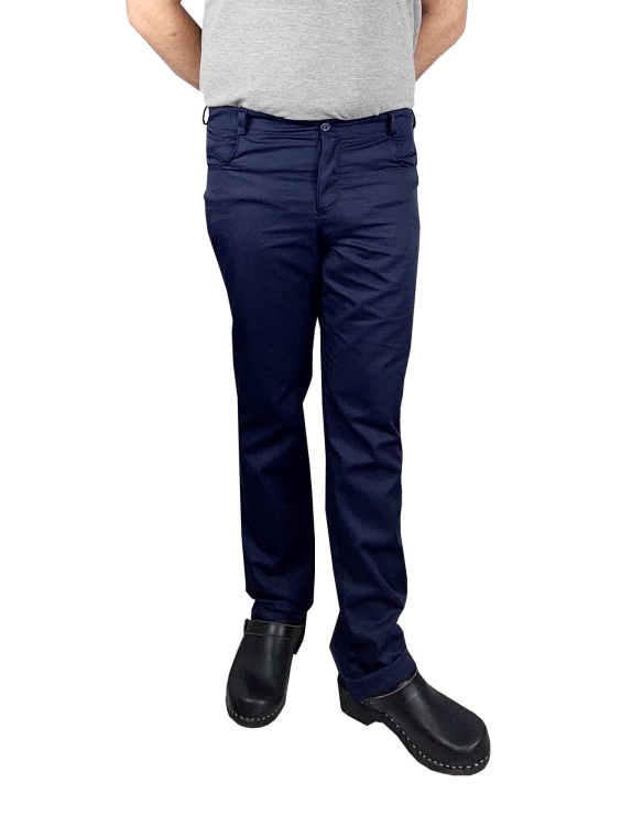 Pantaloni medici classici da uomo blu navy