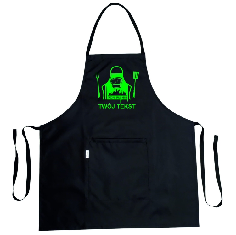 Grembiule da cucina con grafica 'Grill Menu' impermeabile