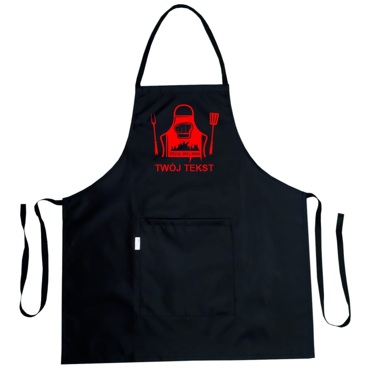 Grembiule impermeabile con grafica 'Grill Menu' da chef