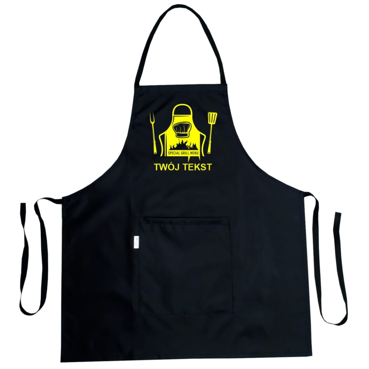 Grembiule da cucina impermeabile 'Grill Menu' con grafica.