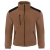 Felpa in pile marrone con inserti neri