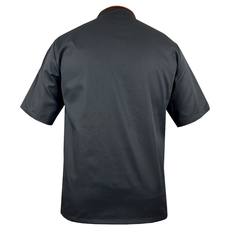 Giacca da cuoco con bordino arancione, uomo, nera